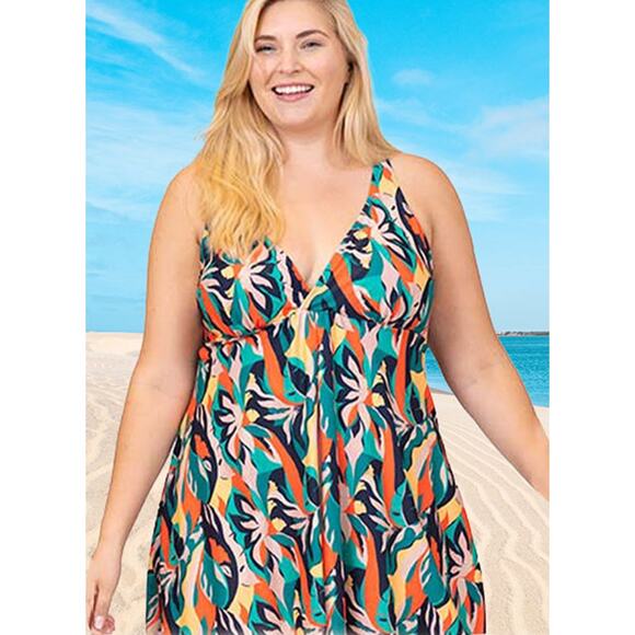 Nicole Miller Other - Nicole Miller One-Piece Swimsuit –  Split-Front Skirt Overlay